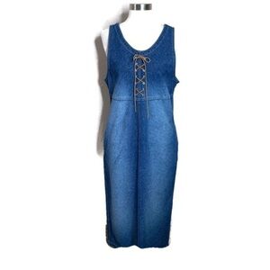 Vintage Shaver Lake Denim Maxi Dress 100% Cotton Small